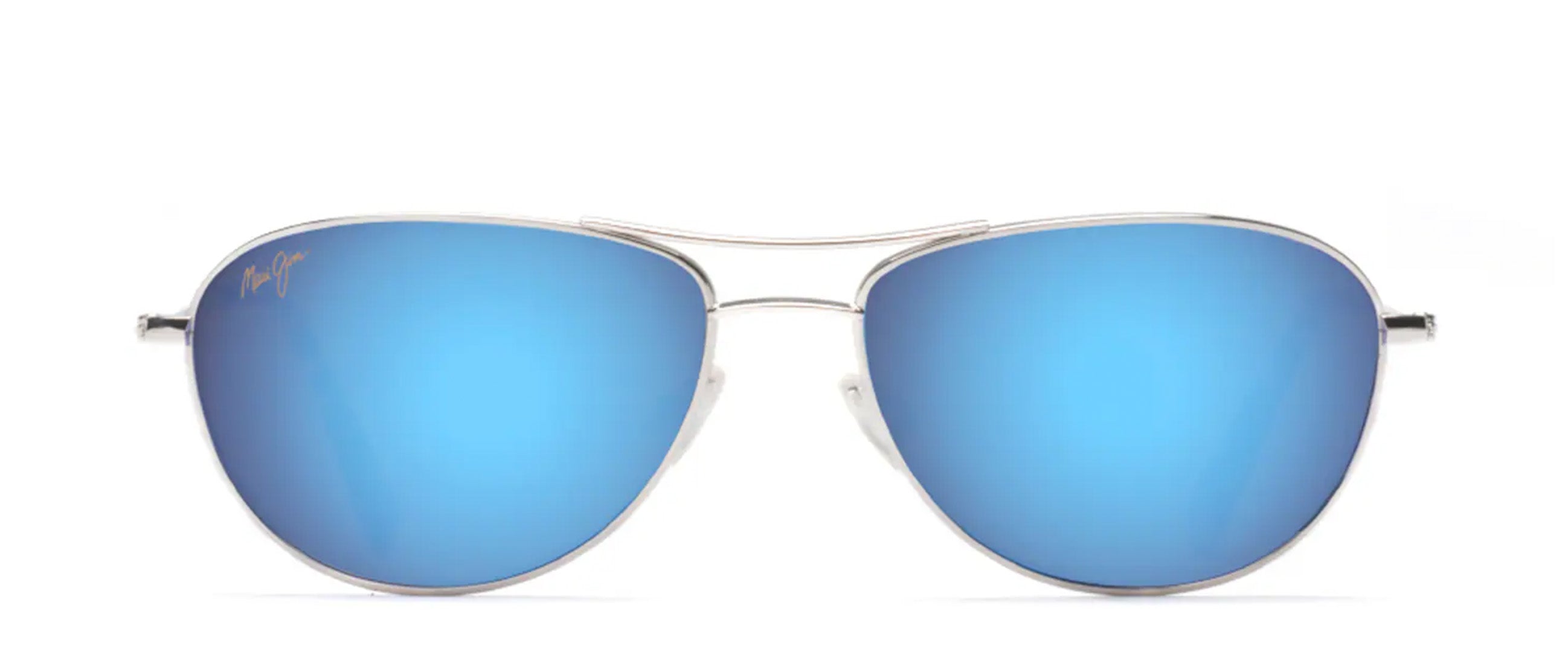 Maui Jim Baby Beach polarized sunglasses. Silver frames with brown lenses. Maui Jim Baby Beach Silver/Blue Prescription Sunglasses main image 2