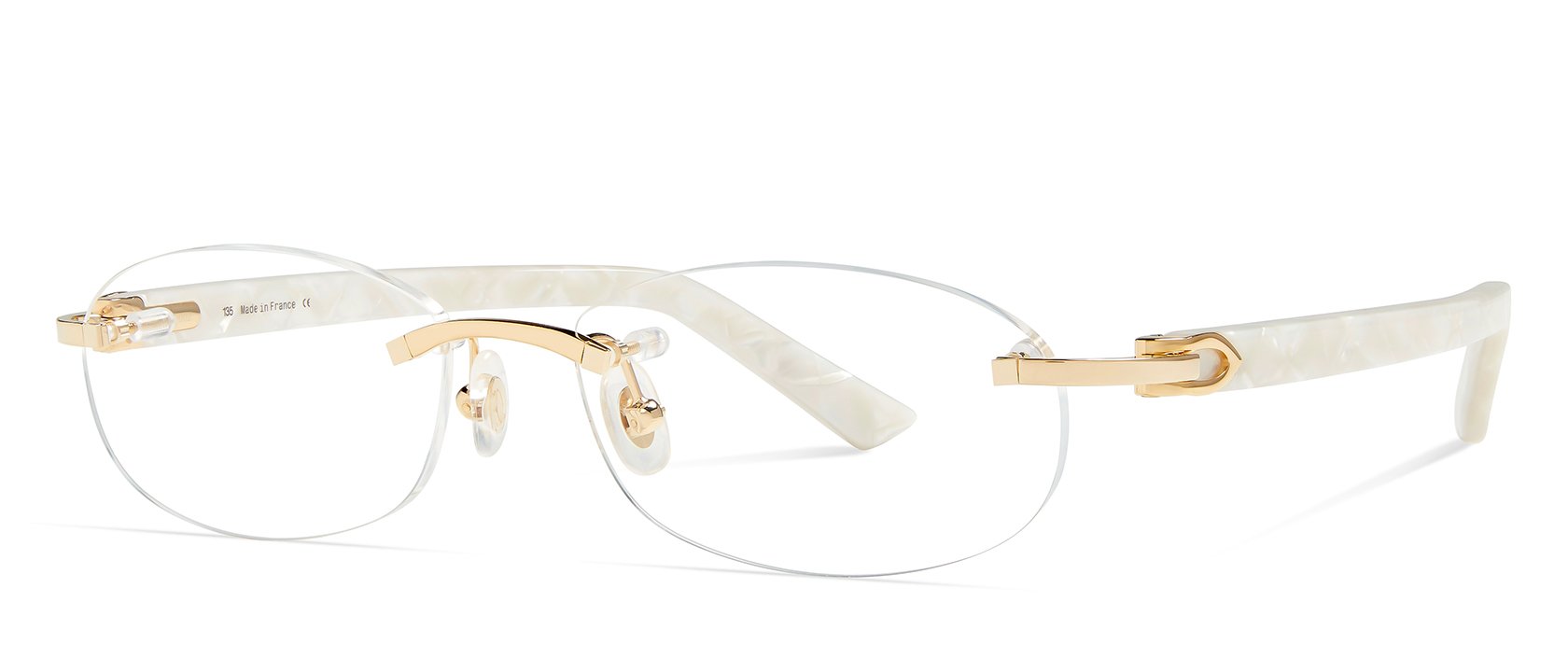 Side view of CT0056O eyeglasses in #color_Gold / White