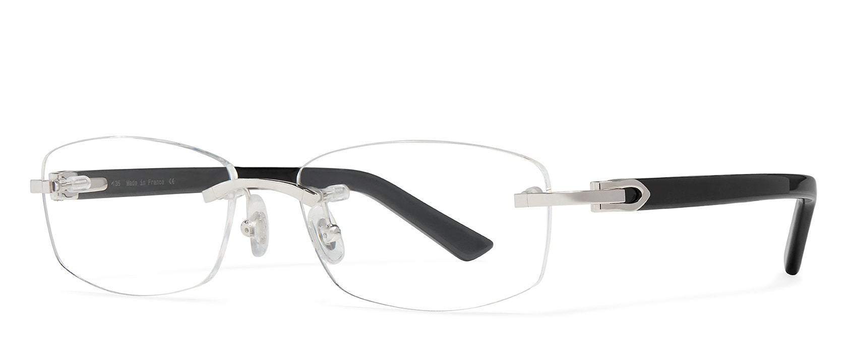 Side view of CT0048O eyeglasses in #color_Platinum / Black