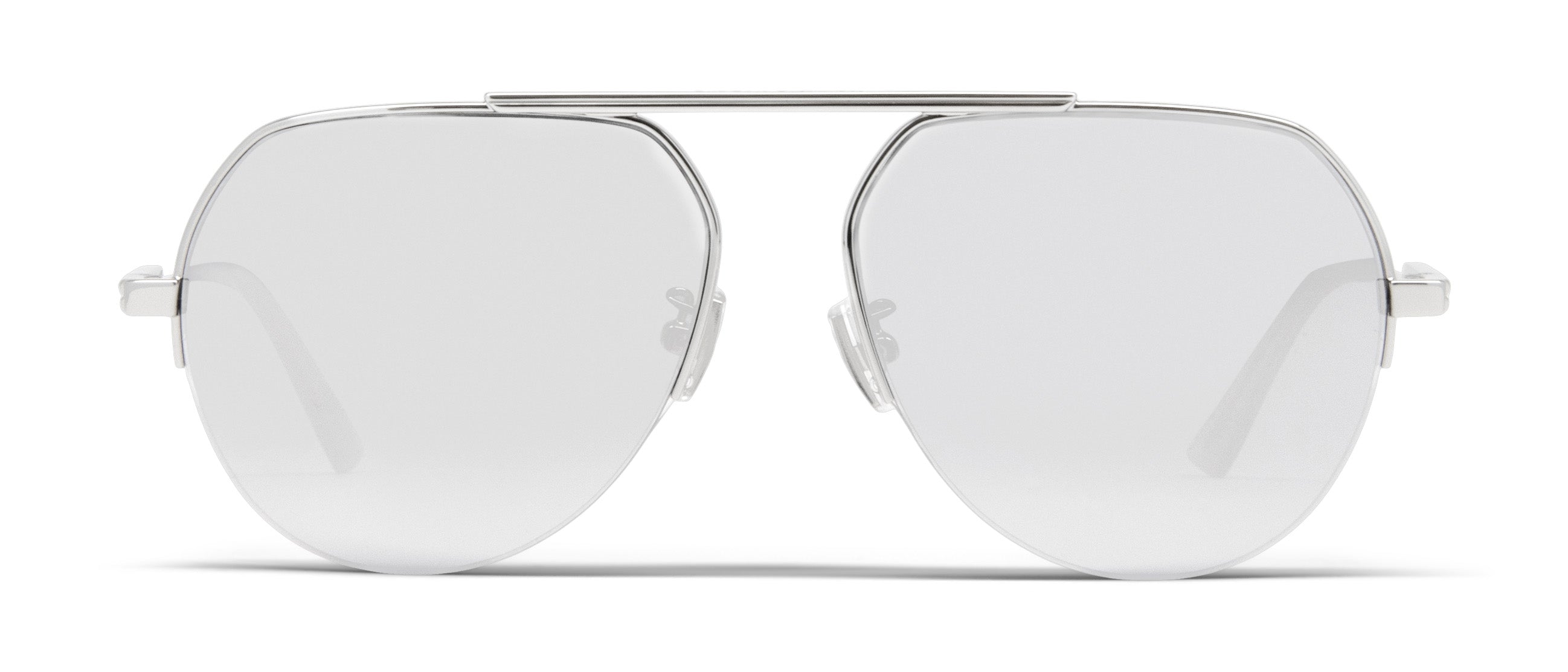 Bottega Veneta - Aviator Sunglasses - Silver - Sunglasses