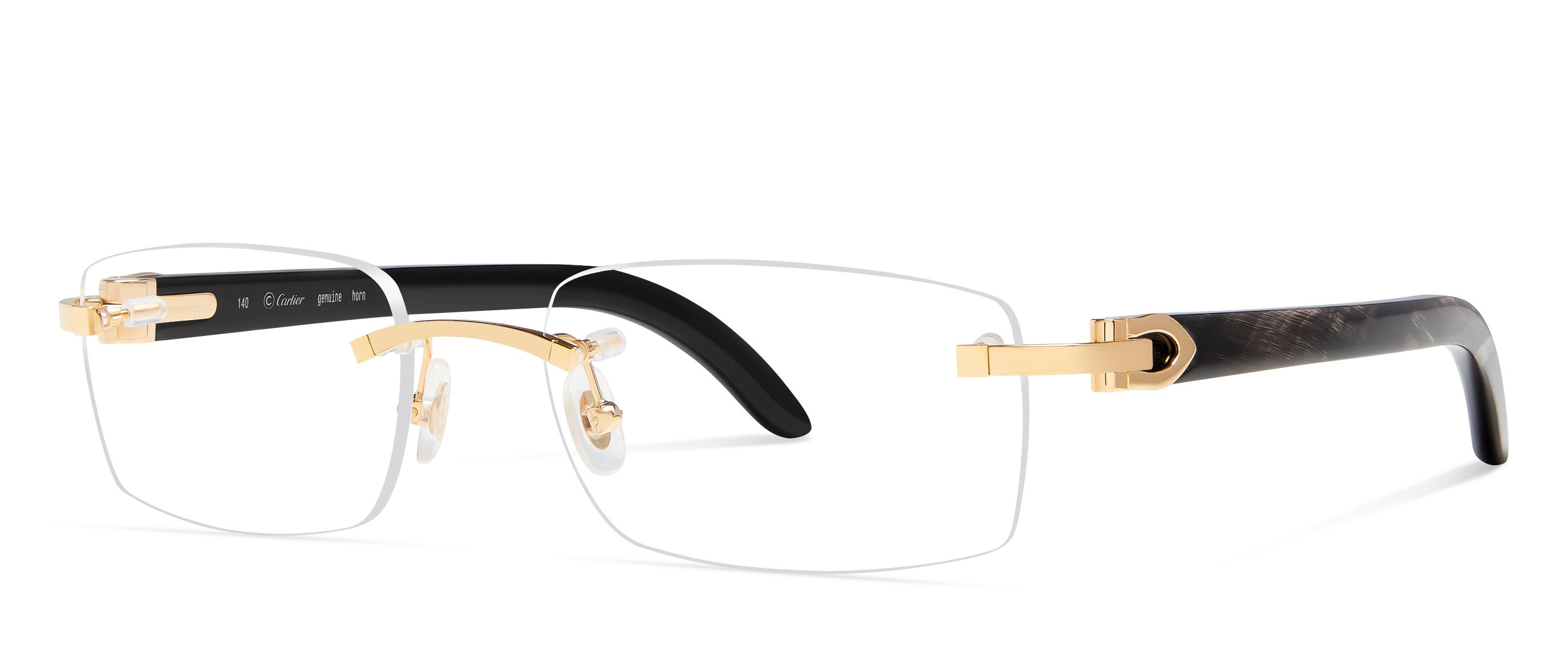 Side view of CT0049O eyeglasses in #color_Gold / Black Horn