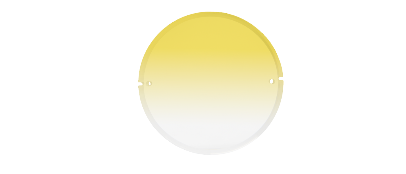 View of Round Facet Lens in color Yellow