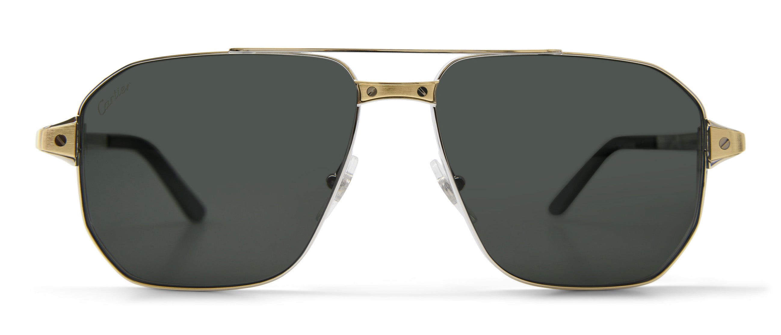 Cartier CT0424S-005 Sunglasses Silver Yellow Metal Cartier Santos de Cartier Sunglasses Silver/Gold (CT0532S  main image 3