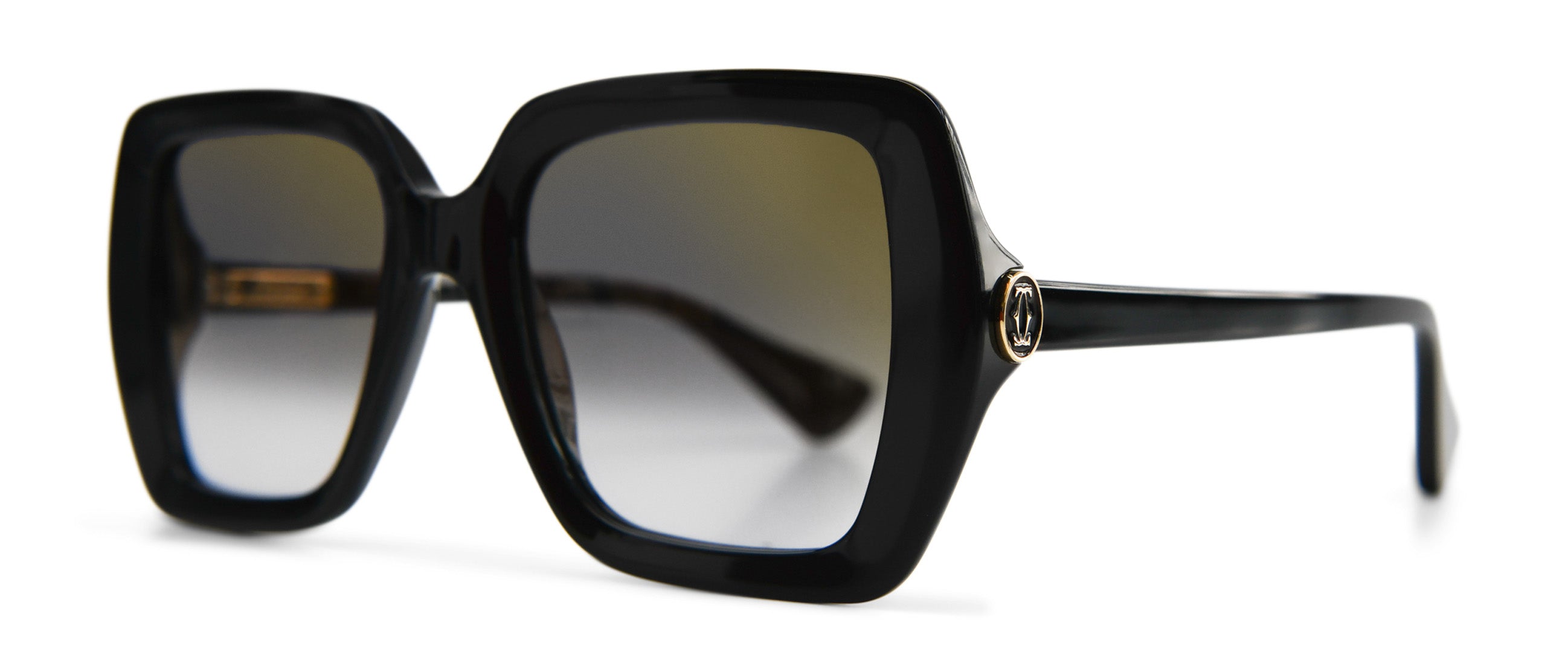 Cartier CT0507S-003 Sunglasses Burgundy Acetate Square Cartier Santos Ruthenium Aviator Burgundy Lens Sunglasses  main image 3