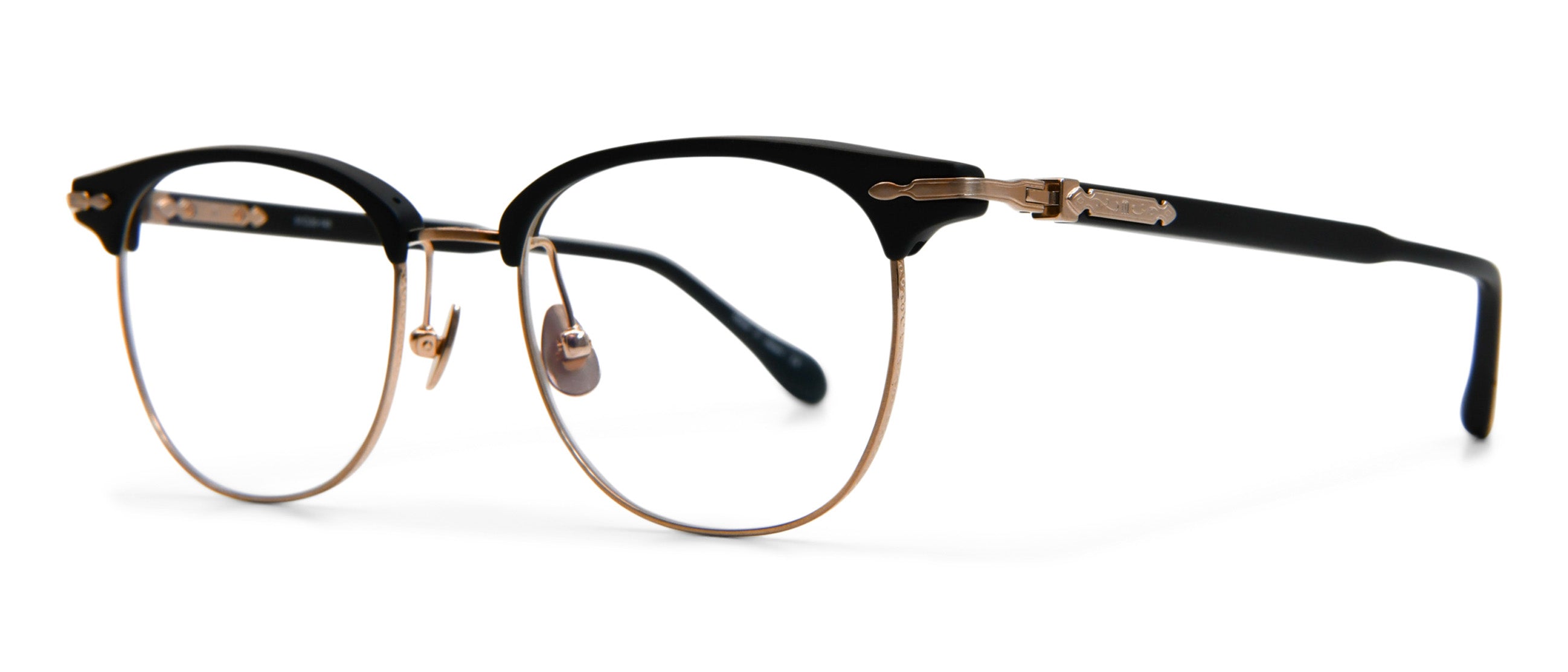 メガネ MATSUDA Matsuda - 2808H.RX - black brushed gold clear Matsuda Official | 2808H Square Glasses - Hand Made in Japan