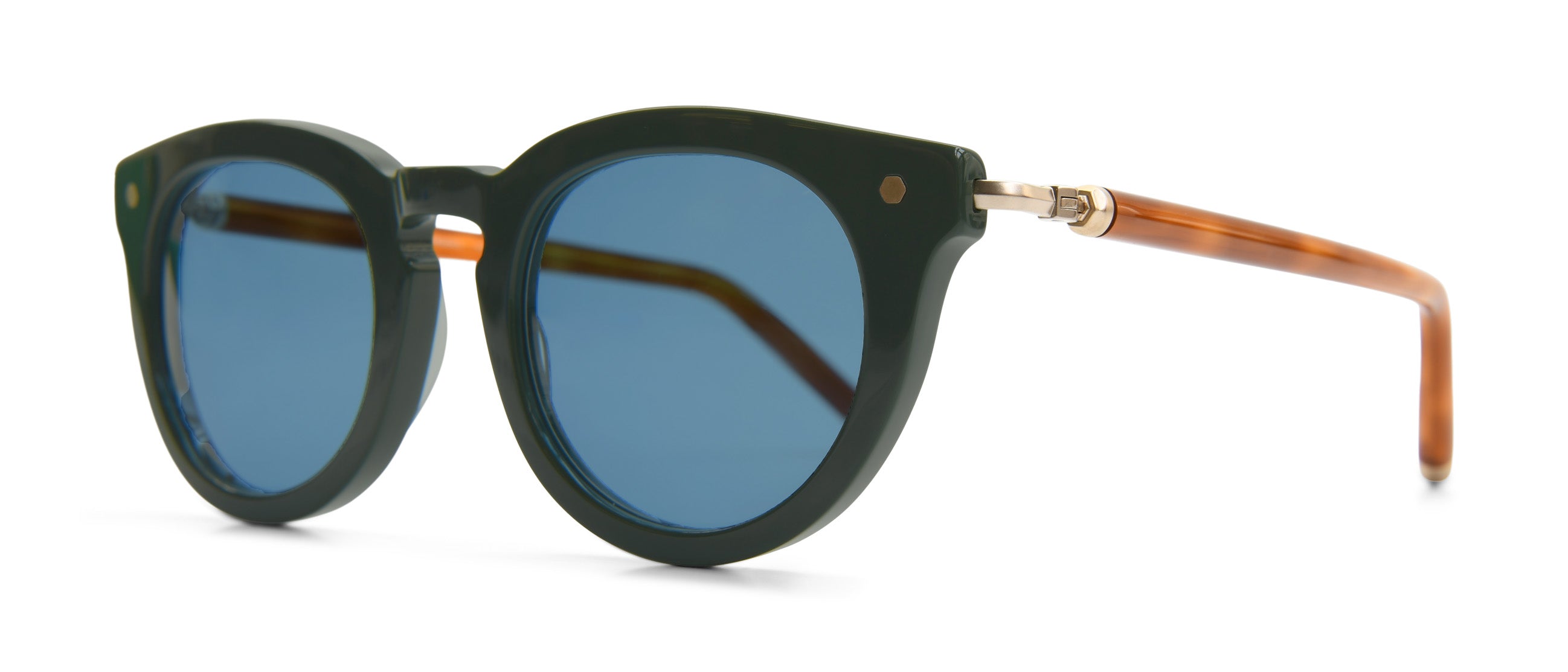 Morgenthal Frederics Smoke Black and Green Sunglasses, Style- NINETY-SEVEN New from The Nineties. The Ninety-Six. A unique pair of  main image 2