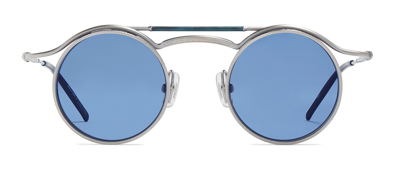 Helios 10730S Cal.53 Blue & Light Blue Marble Butterfly Sunglasses - Blue Lens