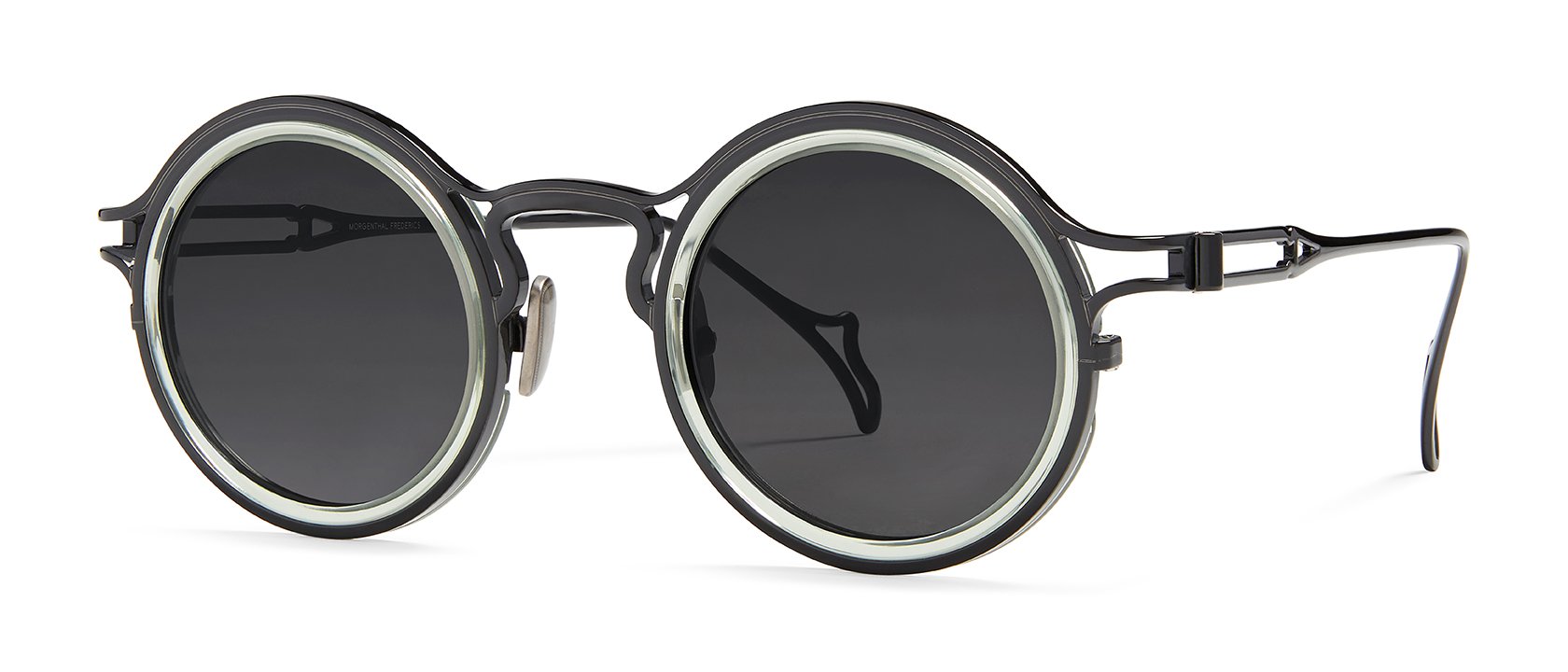 Morgenthal Frederics Smoke Black and Green Sunglasses, Style- NINETY-SEVEN New from The Nineties. The Ninety-Six. A unique pair of  main image 4