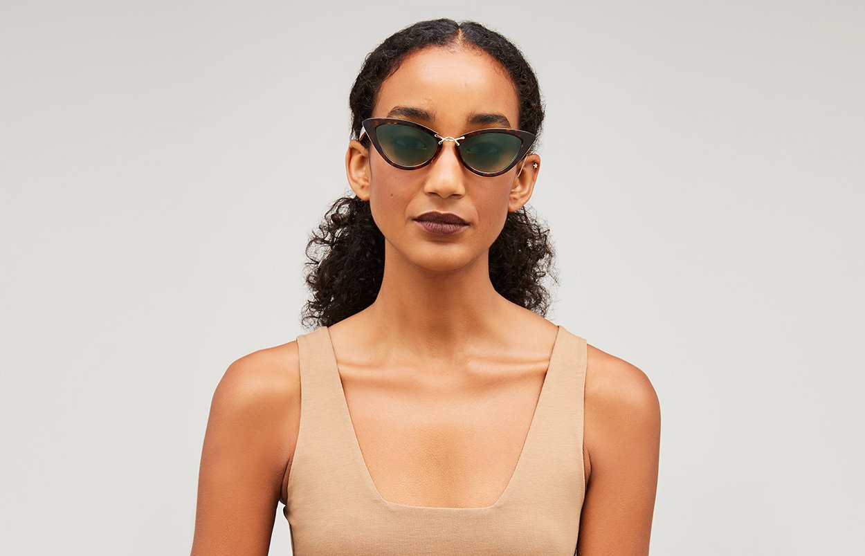 Rimless Twisted Temple Rounded Rectangle Wholesale Sunglasses