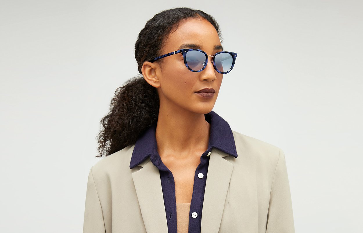 Side view of female model wearing 6005 sunglasses