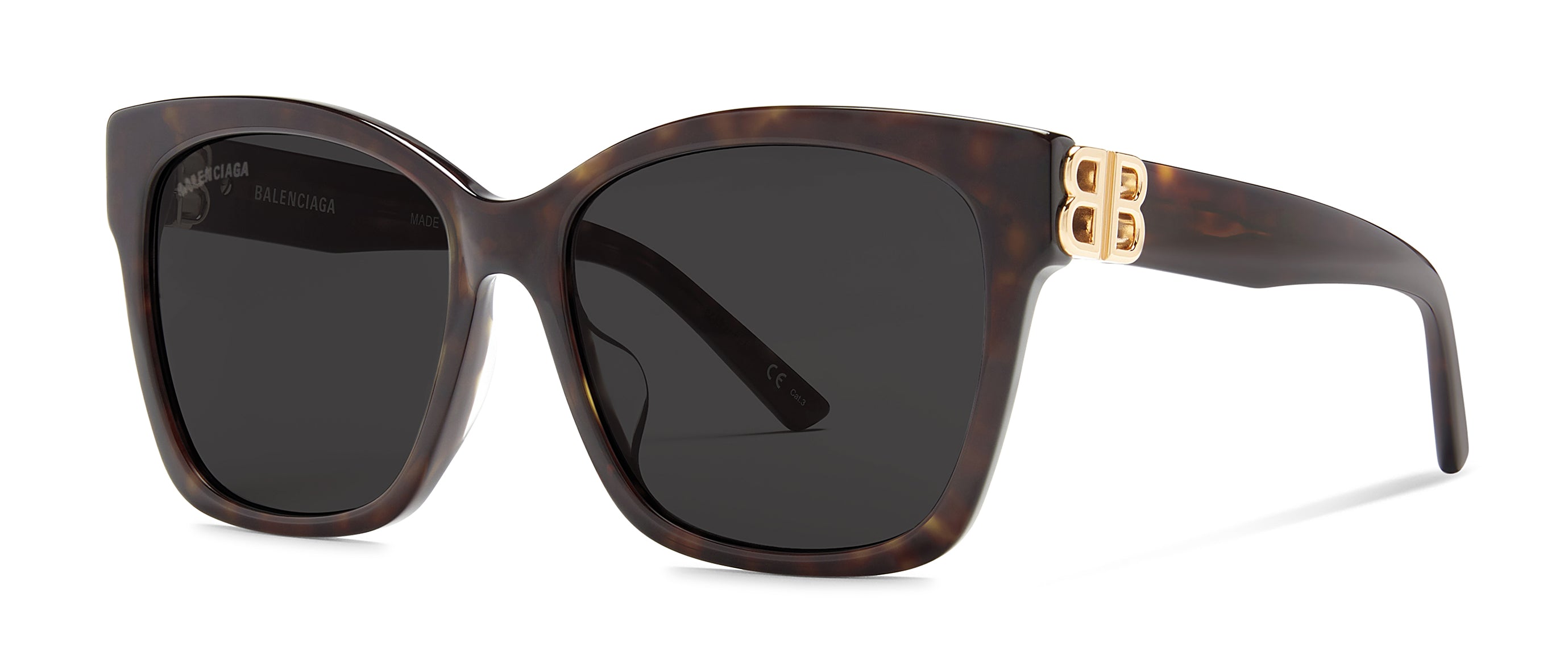 Balenciaga BB0102SA Dynasty Cat-Eye Sunglasses Blue Acetate / Gold Balenciaga BB0102SA Oversized Sunglasses | EyeOns.com main image 3