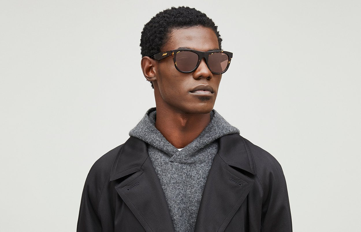 Side view of male model wearing BV1001S sunglasses