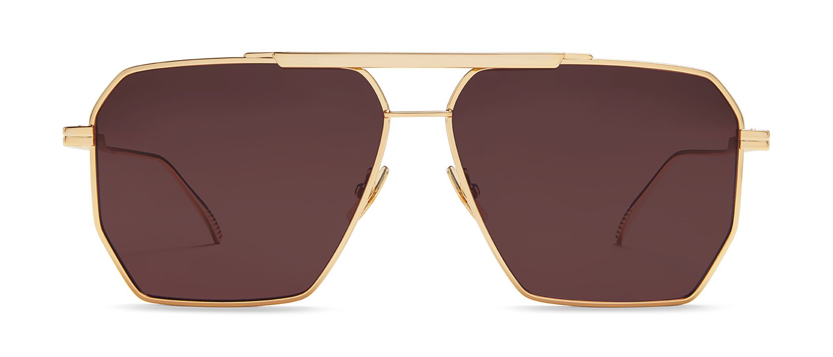 Oversized square gold aviator sunglasses Bottega Veneta BV 1012