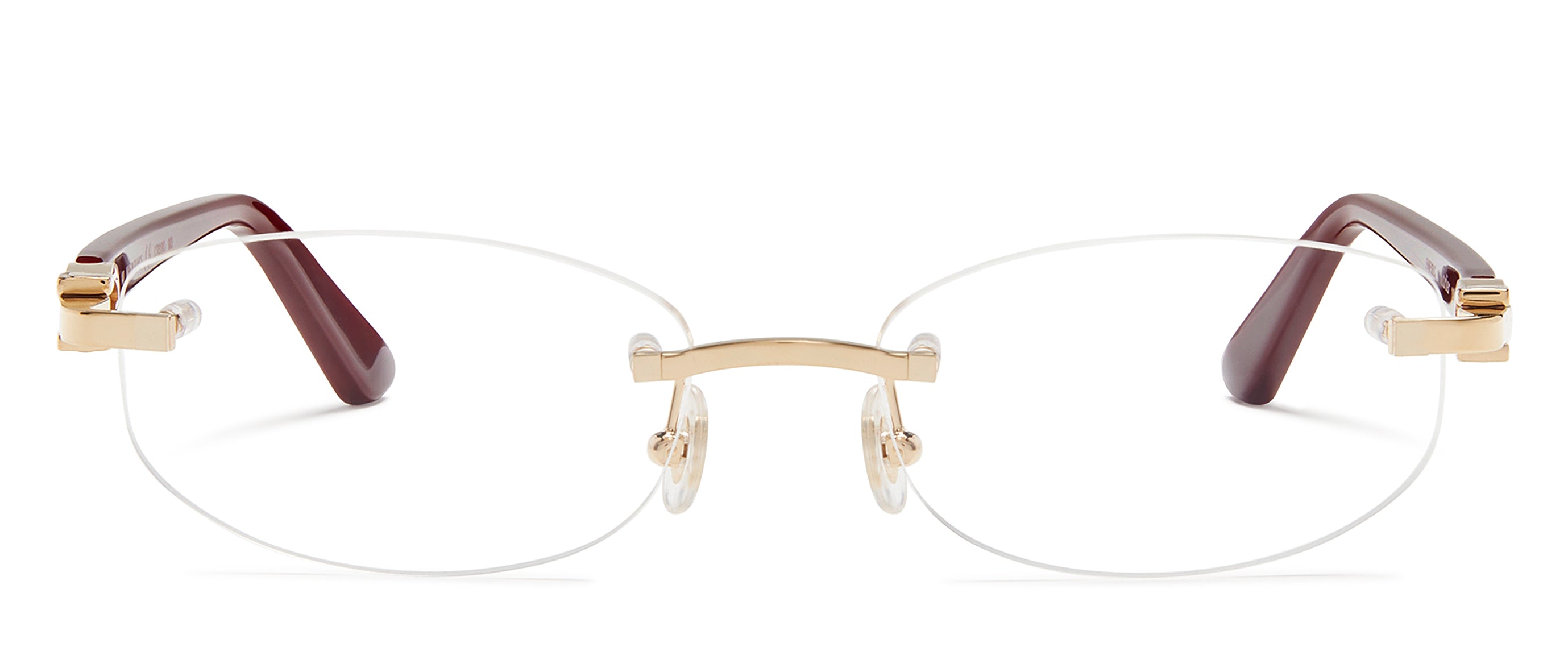 Boucheron BC00330‎ Paris Eyeglasses Frames Burgundy Gold Embellished Designer CARTIER Burgundy-Gold 52MM-135MM Unisex Eyewear CT0056O 003  main image 3