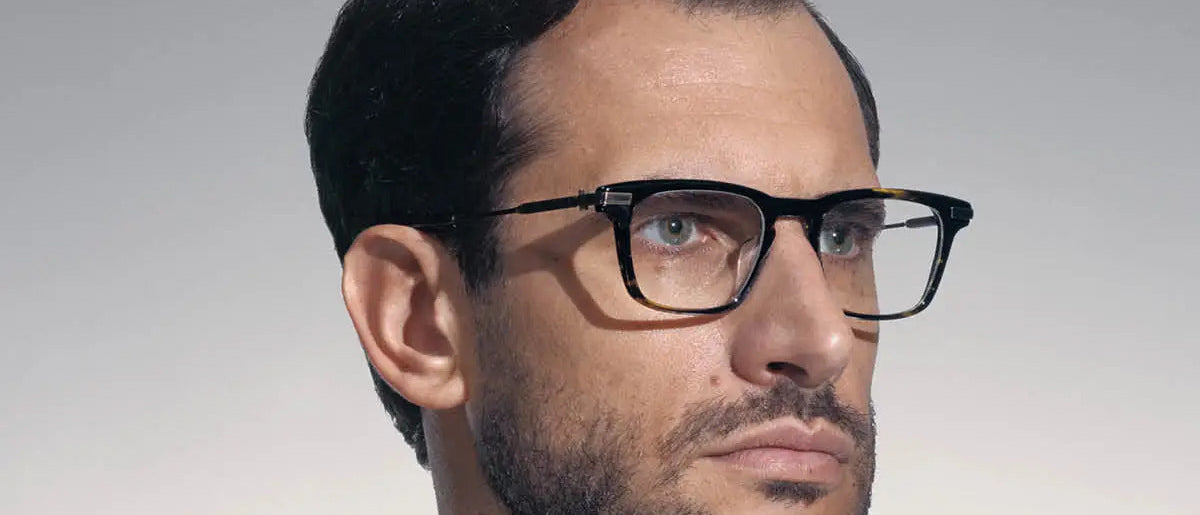 Male Model wearing AKONI Zennith eyeglasses