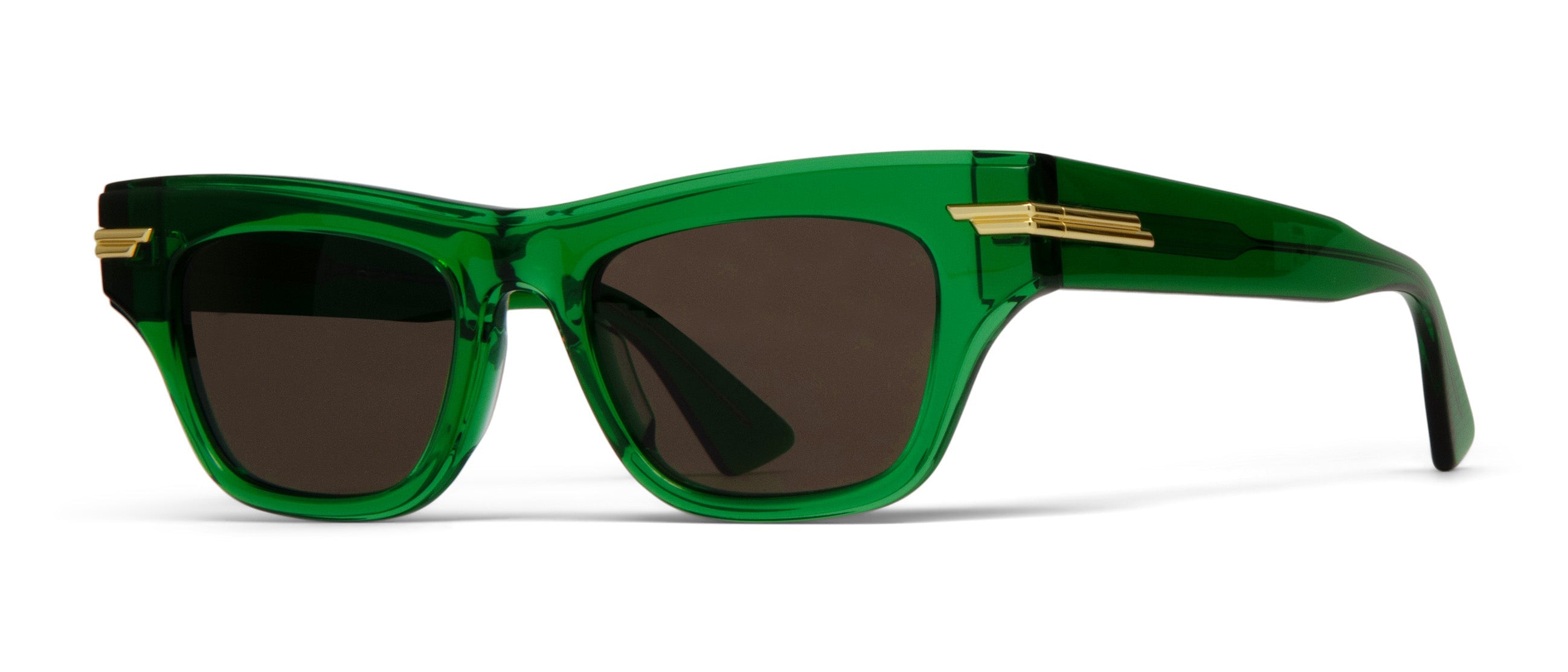 Bottega Veneta BV1123S Women's Green Frame Brown Lens Square  Sunglasses 56MM