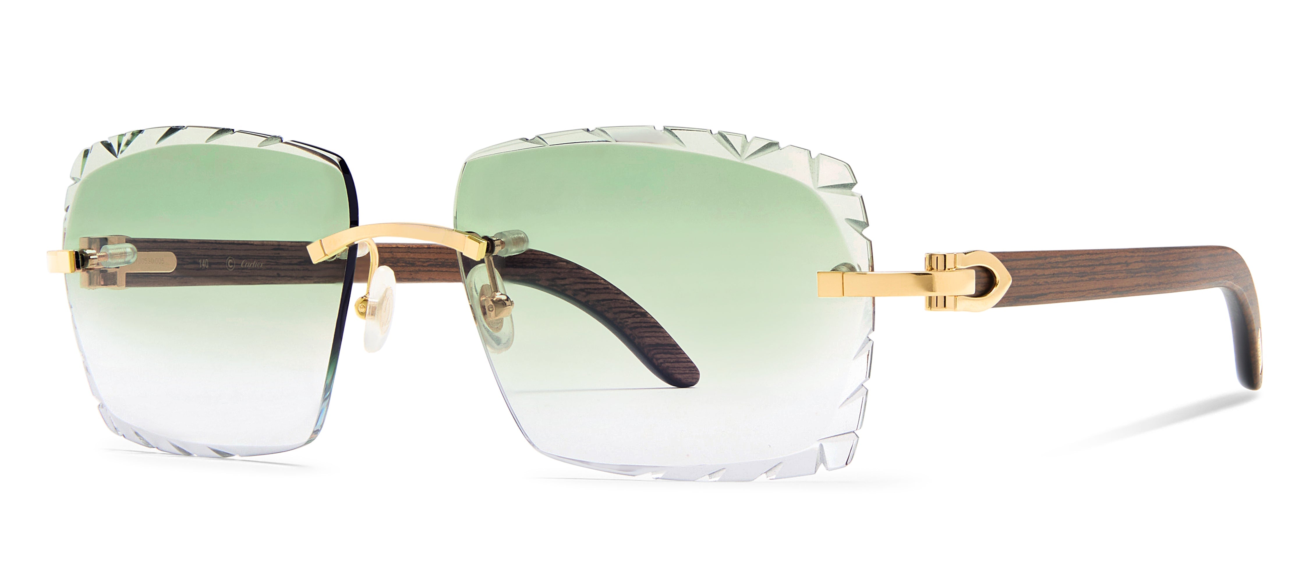Cartier - PANTHERE Rimless CARTIER Sunglasses Brille Occhiali metallo  placcato oro Frame 0.85 Ct. DIAMOND - Glasses - Catawiki