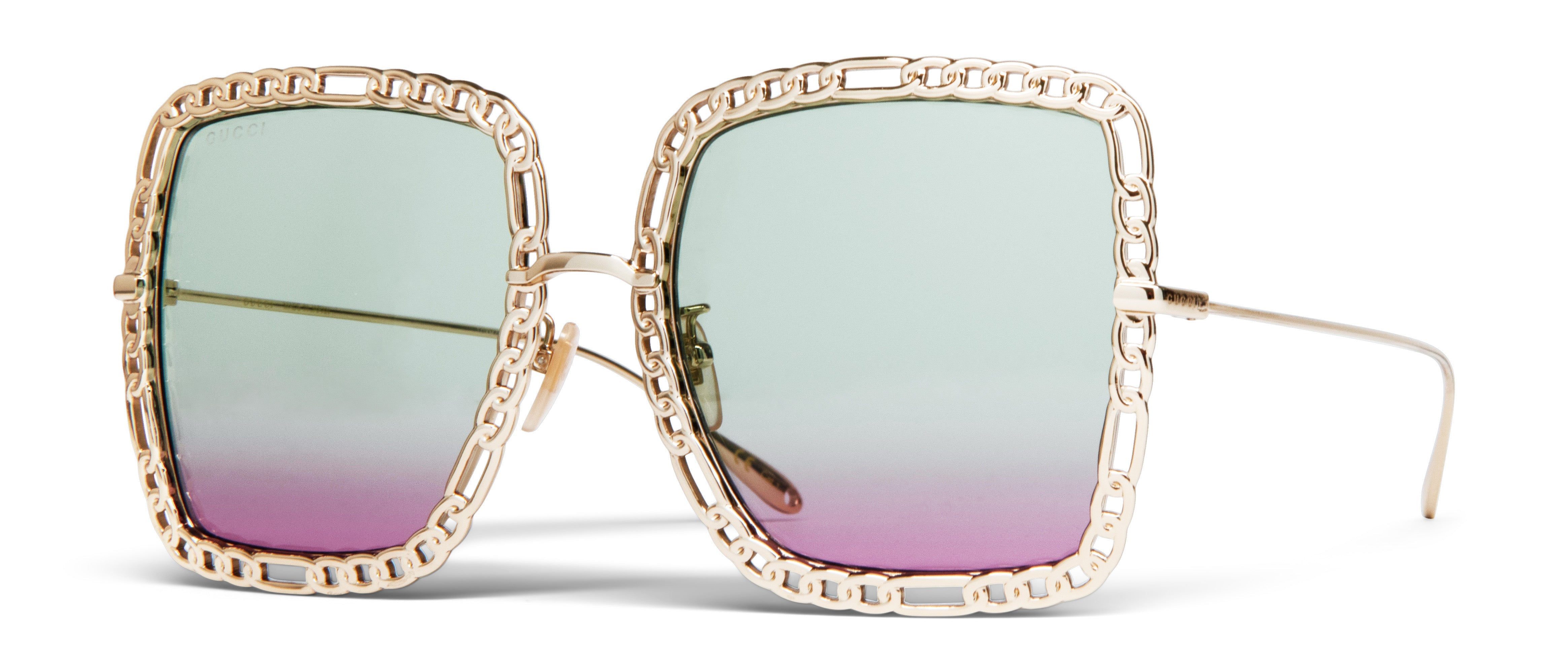 ? - New Authentic GUCCI Oversized Square Chain Sunglasses Women\'s GG1033S 002 GG 1033S Oversized With Chain Sunglasses main image 2